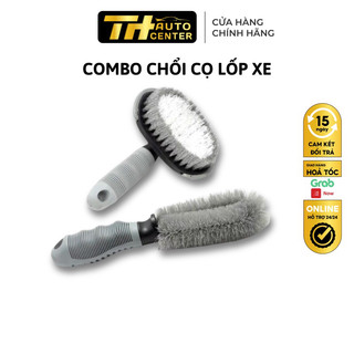 Combo bộ chổi cọ rửa vành lazang, bàn chải vệ sinh bánh xe phukienxehoith