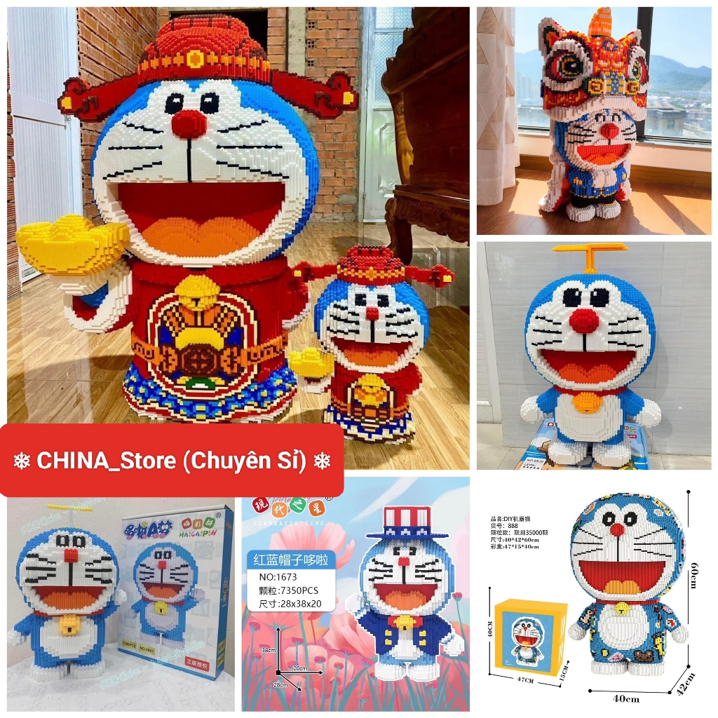 le.go doraemon thần tài 41cm hàng xịn mang lại sự may mắn, tài lộc rèn tư duy decor phòng