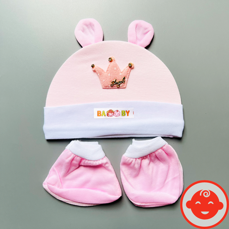 Sét mũ kèm bao tay bao chân 5 MÓN chất đẹp đáng yêu cho bé SM01