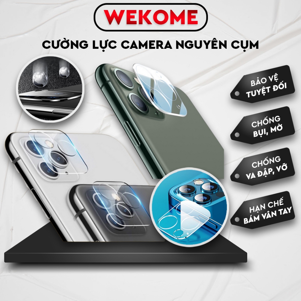 Cường lực Camera iphone Wekome ,bảo vệ toàn bộ camera iP Pro Max - iphone 11 Pro ,12 Pro, ip 12 13 14 Pro max