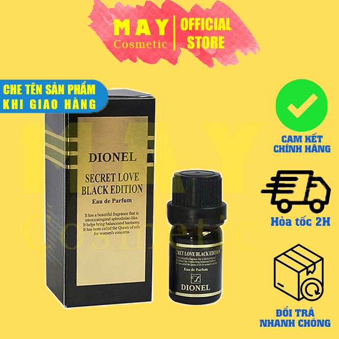 Nước Hoa Vùng Kín DIONEL ⚡[CHÍNH HÃNG]⚡ Đen Secret Love 2 in 1 (hàng cty có tem phụ) Hương Thơm Dịu Nhẹ, Quyến Rũ 5ml