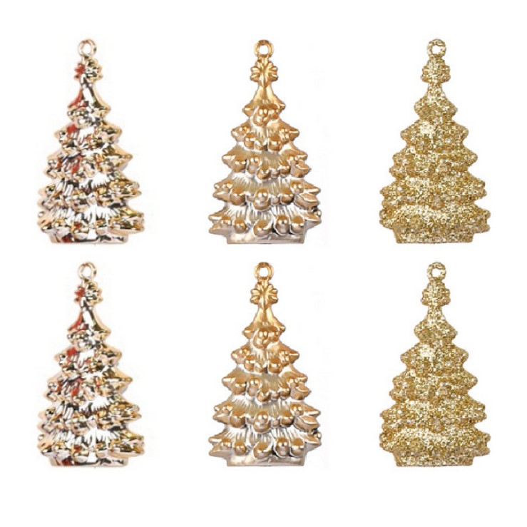 Set 6 Cây Thông E33 9cm Trang Trí Treo Cây Thông Giáng Sinh Decor Noel