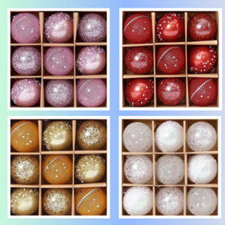 Set 9 Quả Châu 8cm Sang Trọng E36 Trang Trí Noel, Trang Trí Cây Thông Giáng Sinh