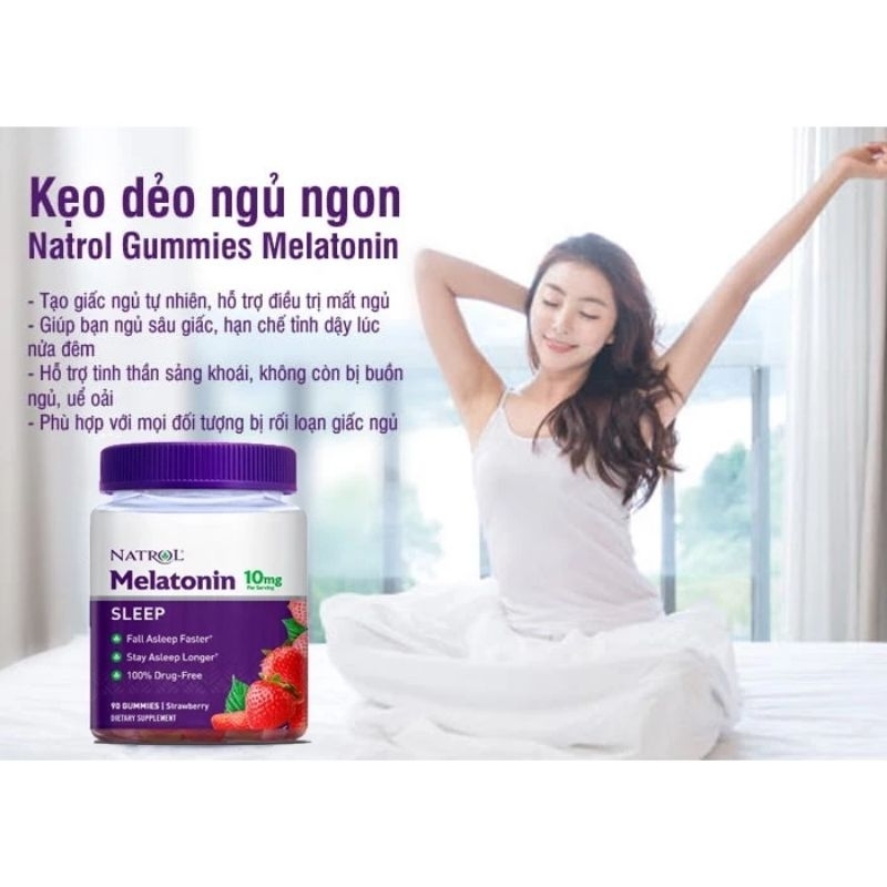 🍓𝐊𝐄̣𝐎 DẺO 𝐍𝐆𝐔̉ NGON 𝐍𝐀𝐓𝐑𝐎𝐋 𝐌𝐄𝐋𝐀𝐓𝐎𝐍𝐈𝐍 10𝐦𝐠 Giúp dễ ngủ, cải thiện tình trạng sức khỏe🍓