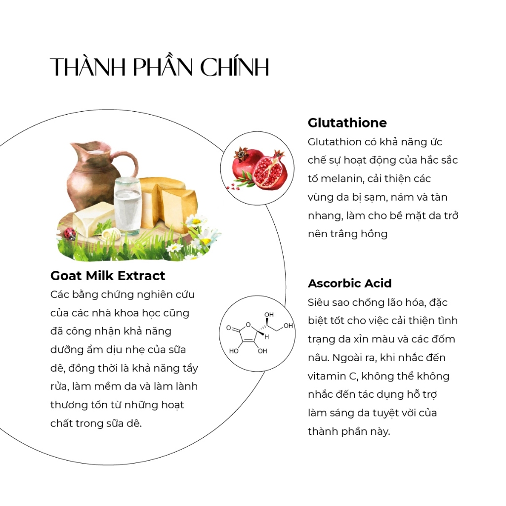 Sữa rửa mặt sáng da và dưỡng ẩm Truesky Glutathione Cleanser 50g chiết xuất sữa dê