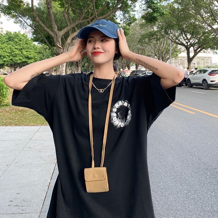 Áo phông màu trơn họa tiết nhiều hình - Áo thun nữ dáng rộng - Áo thun unisex D29