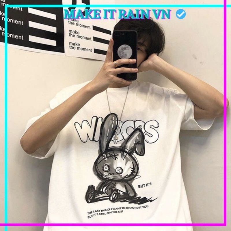 Áo phông màu trơn họa tiết nhiều hình - Áo thun nữ dáng rộng - Áo thun unisex D29