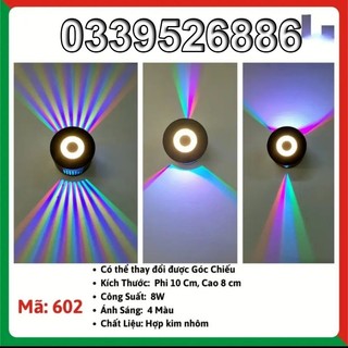 Đèn LED gắn tường hắt tường khối tròn hắt 3 kiểu đa sắc trang trí ngoài trời Decor Hợp Kim Tĩnh Điện Mã 602