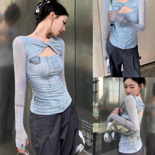 Áo Soắn Ngực Loang Tay Dài Xỏ Ngón Áo Trễ Vai Soắn Ngực Tay Dài Áo Kiểu Bigsize Quỳnh Anh Từ 50kg Đến 100kg M/L/XL/XXL