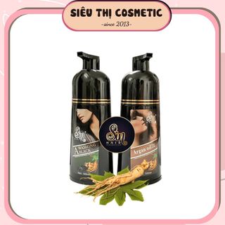 Dầu gội nhuộm tóc đen, nâu sin hair, dầu gội đen tóc 500ml