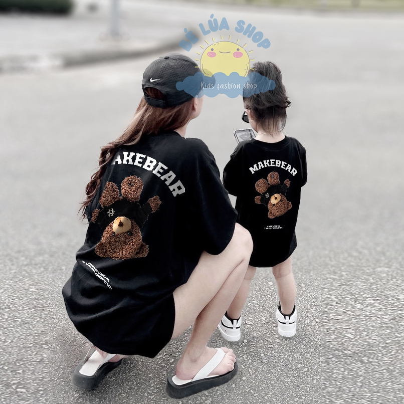 Áo thun gia đình áo trẻ em áo mẹ và bé MAKEBEAR đáng yêu chất cotton cao cấp đi chơi đi biển du lịch phom unisex
