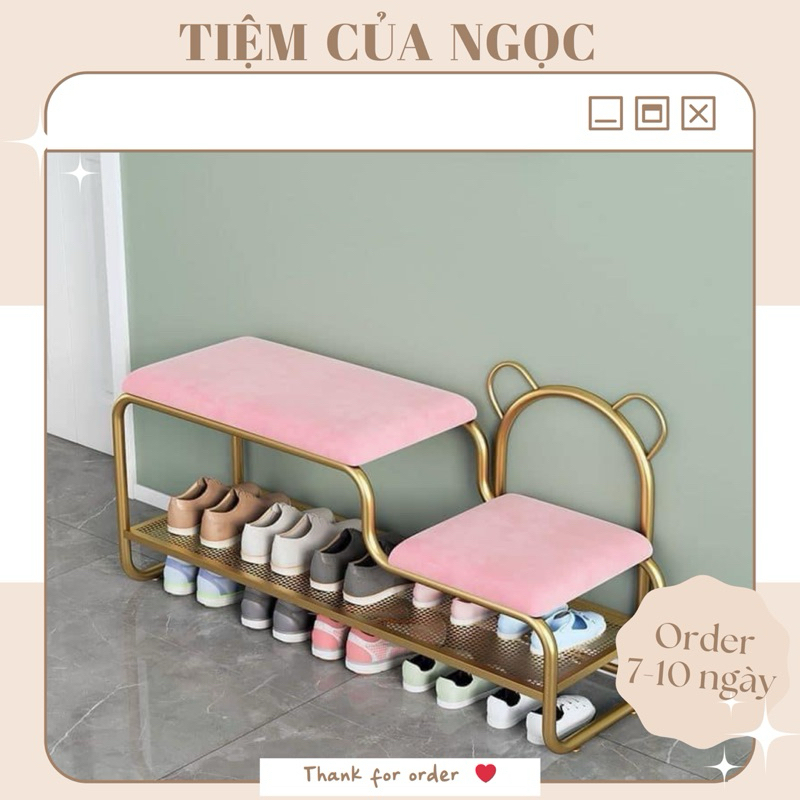 Ghế ngồi xỏ giày kết hợp kệ để giày dép tiện lợi và thông minh, decor nhà cửa phong cách hiện đại