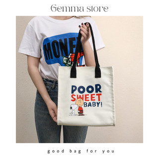 Túi tote túi vải canvas LOẠI 1 đeo vai  in họa tiết vải bố đựng đồ đi chơi đi làm đi học Gemma Store