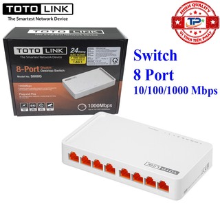 Switch 8 Port 10/100/1000 Mbps Totolink S808G tốc độ 1.0 Gbps - thiết bị chia mạng LAN / Internet 8 cổng tốc độ cao