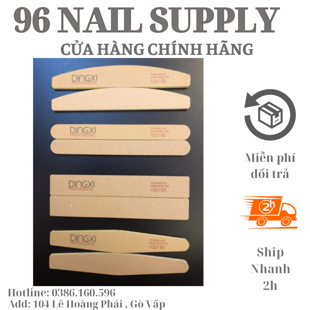 Dũa Móng Tay Dingxi Da Bò Cao Cấp, Dũa Phom Móng Bột 100/180 Siêu Bền