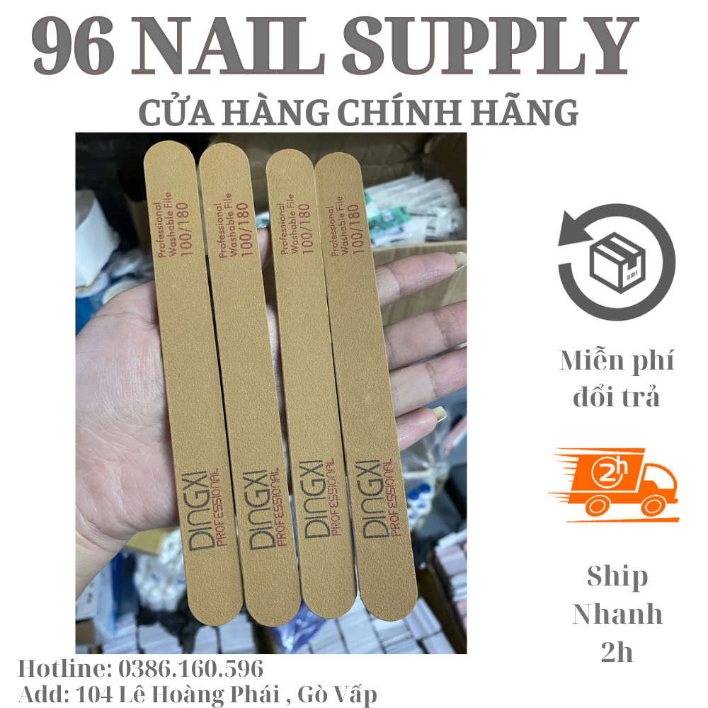 Dũa Móng Tay Dingxi Da Bò Cao Cấp, Dũa Phom Móng Bột 100/180 Siêu Bền