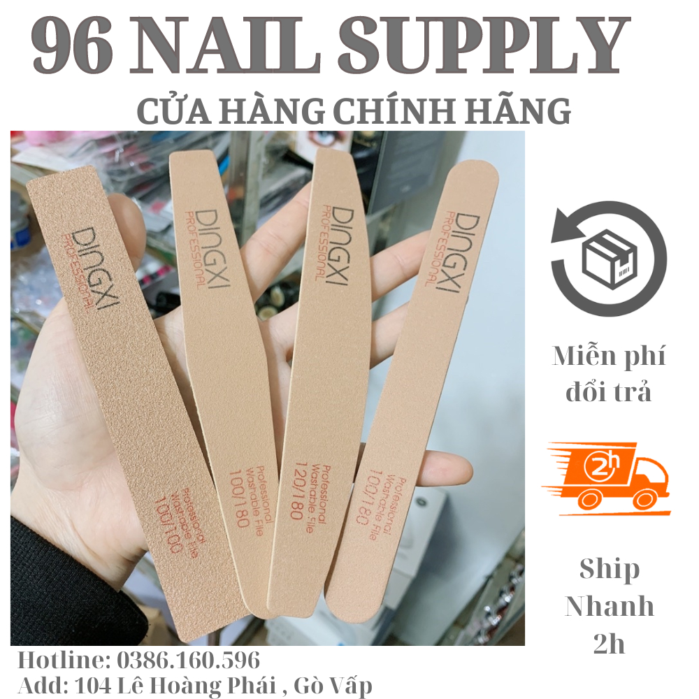 Dũa Móng Tay Dingxi Da Bò Cao Cấp, Dũa Phom Móng Bột 100/180 Siêu Bền