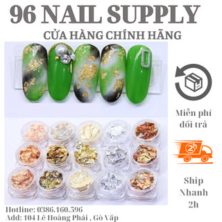 Giấy nhún bạc vàng - foil giấy nhún làm móng 12 hũ
