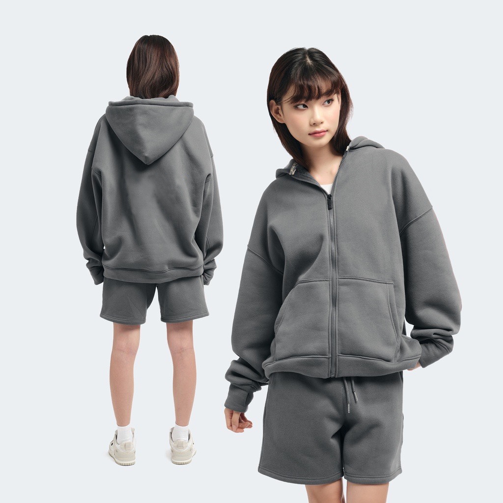 Áo hoodie zip Local Brand GARFIC trơn unisex nỉ ngoại - Áo khoác nỉ dây kéo trơn nam nữ ullzang 4 màu - GARFIC.CLUB