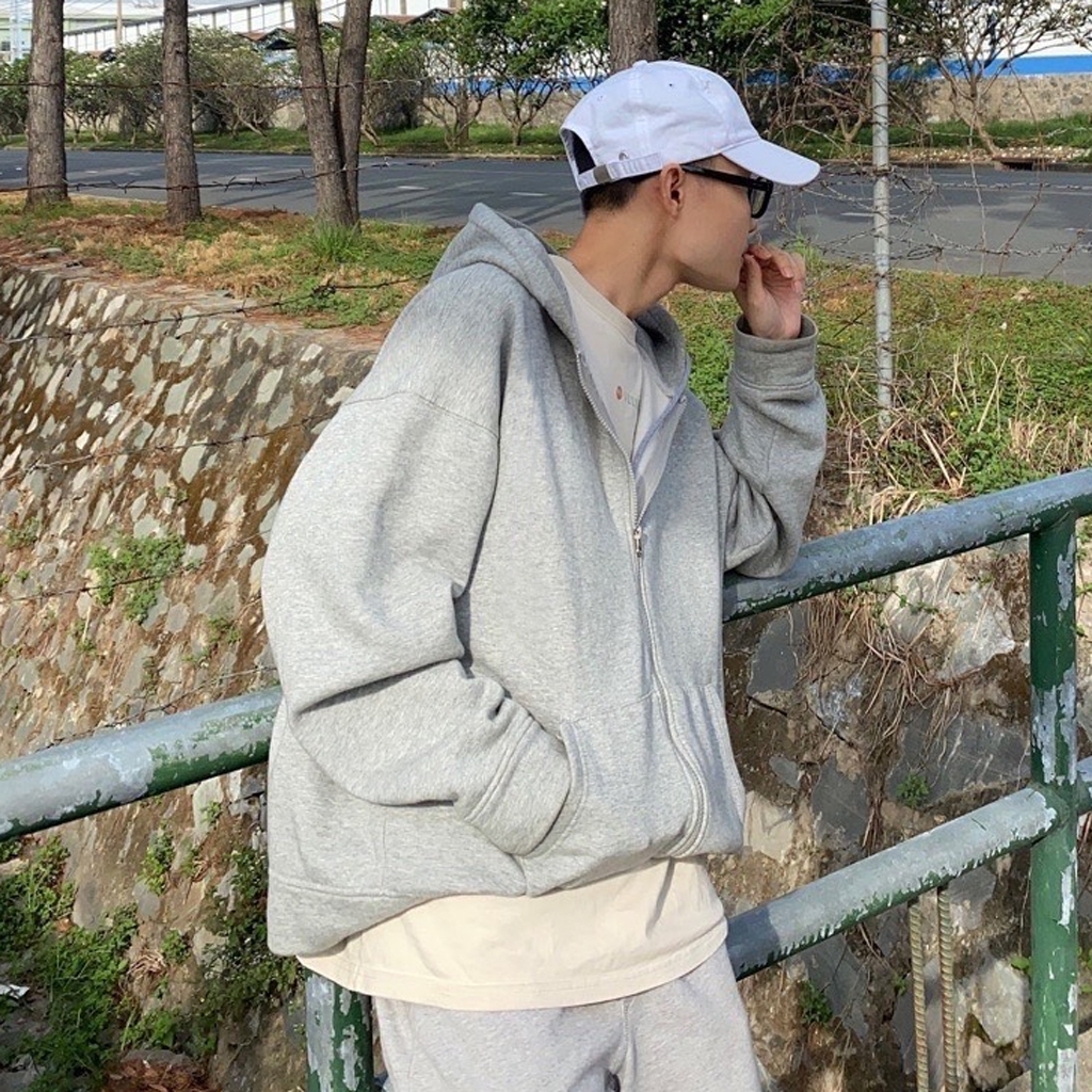 Áo hoodie zip Local Brand GARFIC trơn unisex nỉ ngoại - Áo khoác nỉ dây kéo trơn nam nữ ullzang 4 màu - GARFIC.CLUB