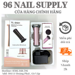 Máy Chà Gót Chân, Tẩy Tế Bào Chết Chuyên Dụng Cho Tiệm Nail - Spa Tặng kèm 60 Miếng Chà