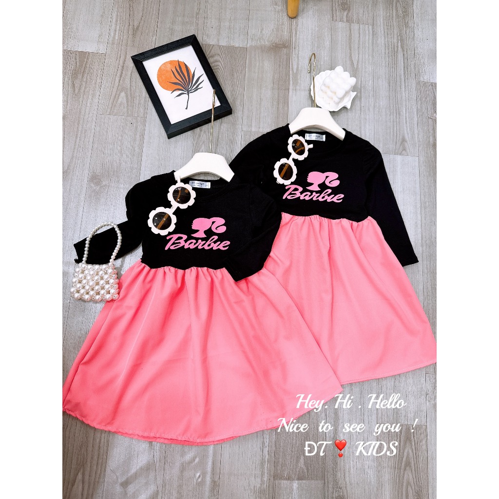 Váy bé gái, đầm babydoll dài tay chất liệu cotton mềm mịn cho bé yêu