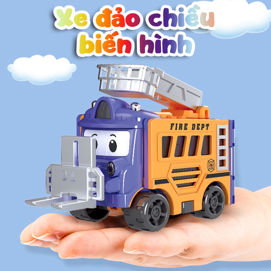 Đồ chơi xe đảo chiều biến hình 2 trong 1- biến hình 8 kiểu xe cho bé