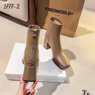 BỐT DA THẬT CỔ NGẮN GÓT 7CM