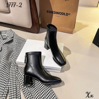Bốt da thật cổ ngắn gót 7cm