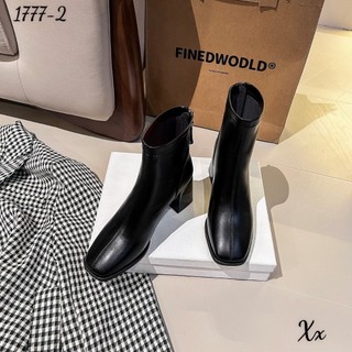BỐT DA THẬT CỔ NGẮN GÓT 7CM