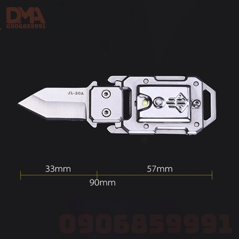 Phụ kiện dã ngoại,dụng cụ phượt dao kèm đèn led EDC (JL-20)