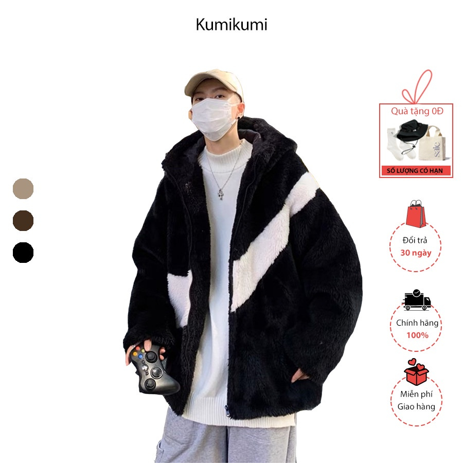 Áo Khoác Lông Cừu 2 Lớp Có Mũ KumiKumi -K1- Hàng hai lớp may kỹ , Khóa áo Bản To - KÈM ẢNH THẬT | BigBuy360 - bigbuy360.vn
