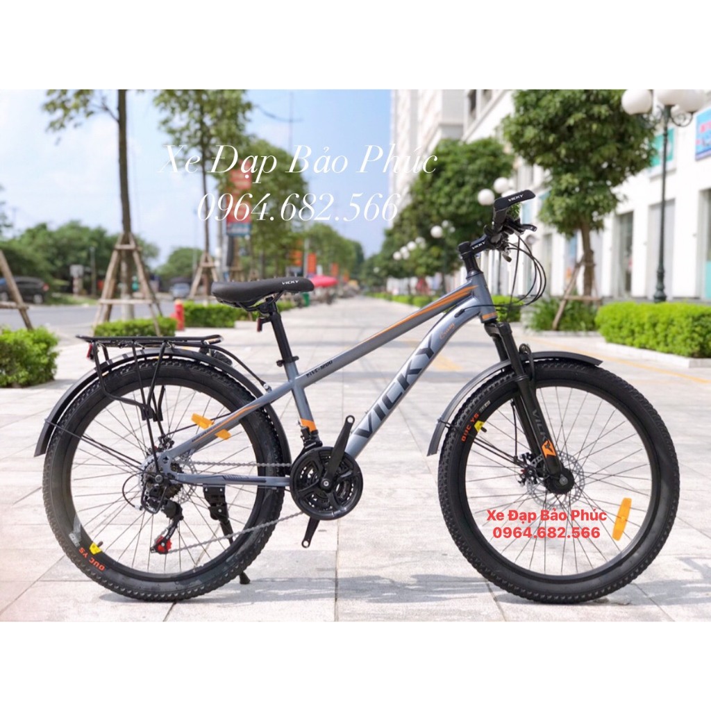 Xe đạp Vicky Nam có đề, phanh đĩa 24 -26 inch (Tặng đèn còi + dầu tra xích)