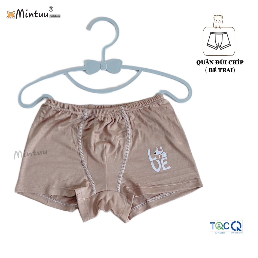 Set 3 quần đùi chíp cao cấp cho bé trai, chất liệu sợi tre, thương hiệu Mintuu