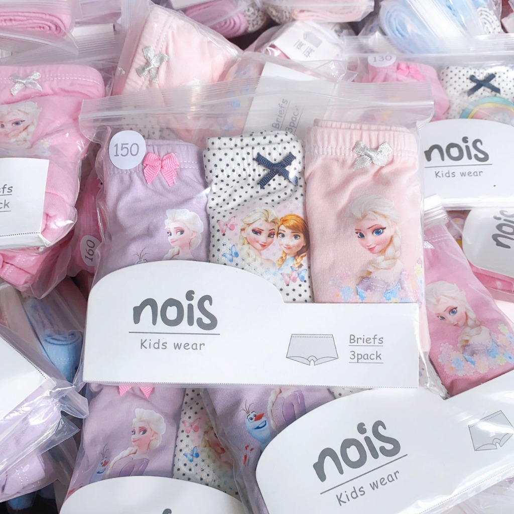 Set 3 quần chíp đùi bé gái hàng xuất THƯƠNG HIỆU NOIS cotton 4 chiều co giản thoải mái siêu kháng khuẩn an toàn cho bé