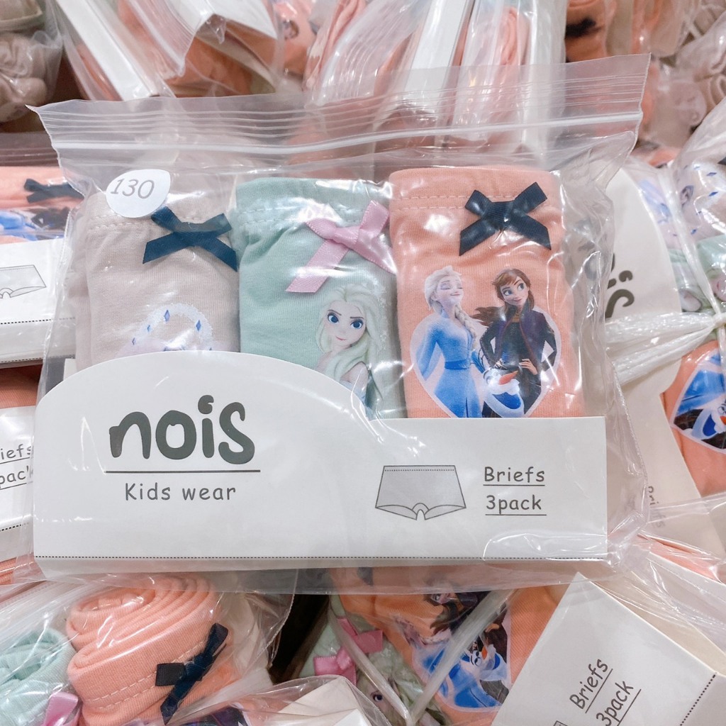Set 3 quần chíp đùi bé gái hàng xuất THƯƠNG HIỆU NOIS cotton 4 chiều co giản thoải mái siêu kháng khuẩn an toàn cho bé