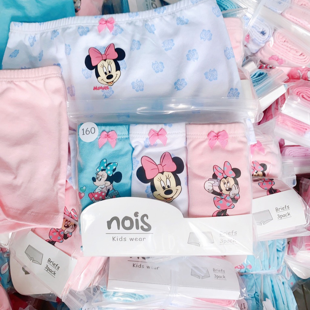 Set 3 quần chíp đùi bé gái hàng xuất THƯƠNG HIỆU NOIS cotton 4 chiều co giản thoải mái siêu kháng khuẩn an toàn cho bé