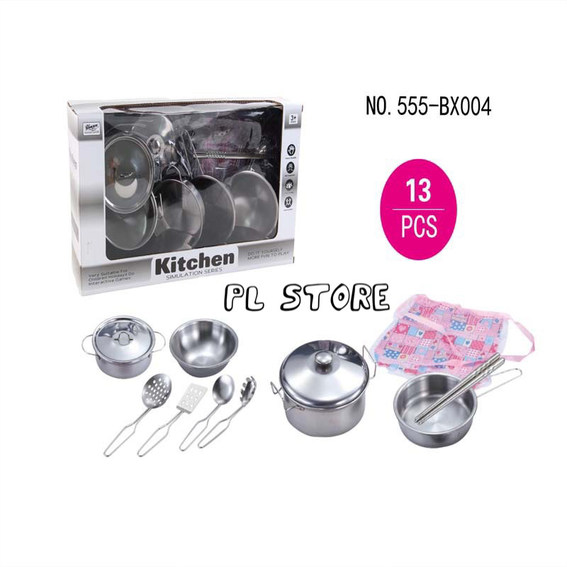 BỘ ĐỒ CHƠI NẤU ĂN BẰNG INOX NHIỀU MÓN CHO BÉ YÊU