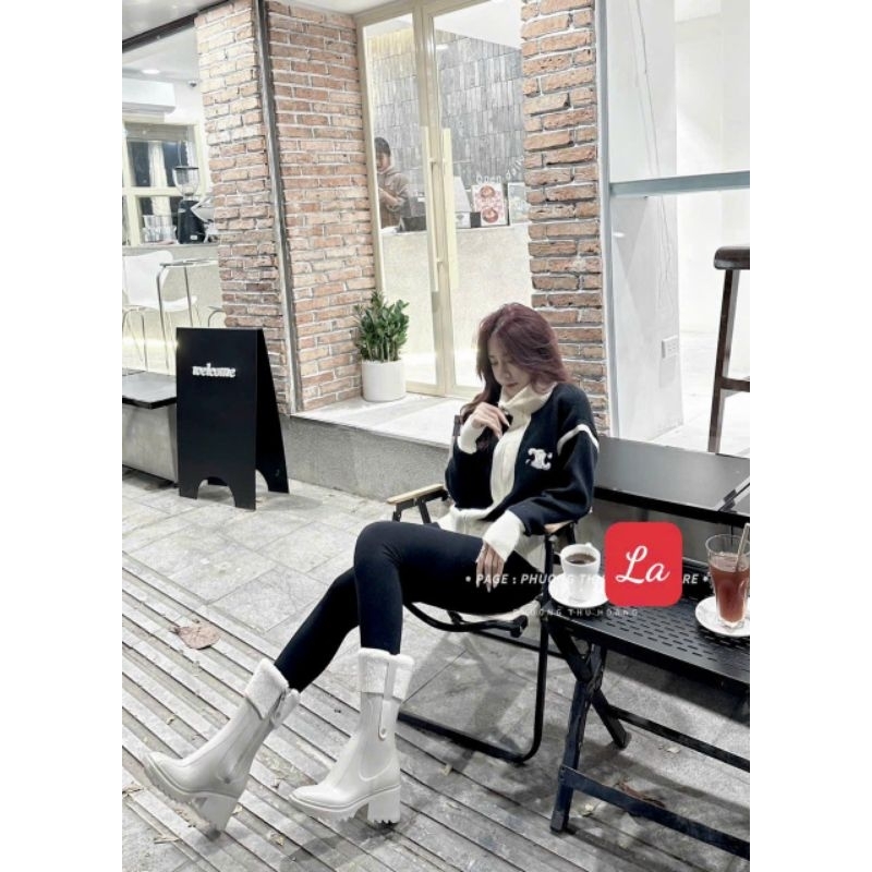 Áo khoác len pha viền chữ x hàng QCL1