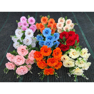 Cụm Hoa Thược Dược 9 bông Size 12cm_ Hoa Lụa Cao Cấp - trang trí nhà cửa sự kiện