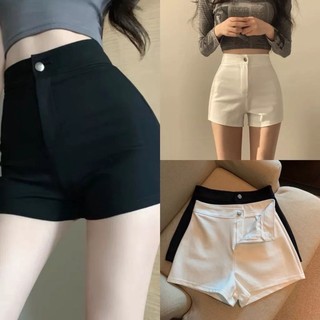 Quần Shorts nữ lưng cao không túi Cun Fashion vải kaki jeans co giãn bền đẹp 2 màu cơ bản dễ phối đồ