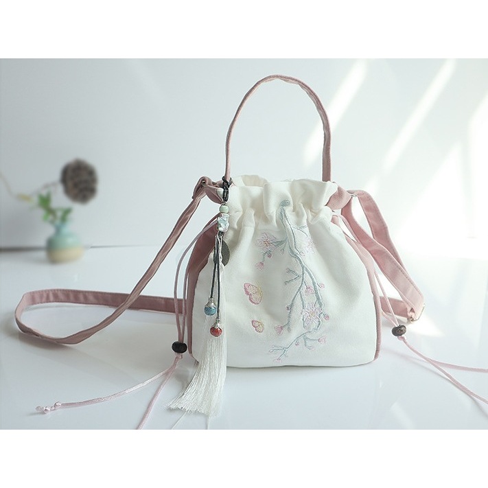 Túi dây rút thêu cổ phong