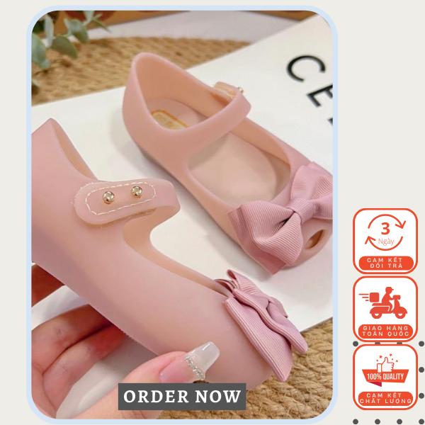 Giày Nhựa Thơm Melissa Nơ Hồng