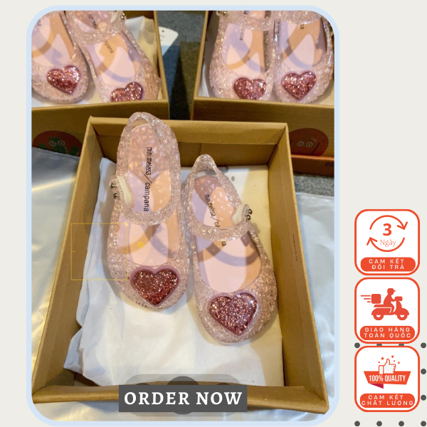 Giày Nhựa Thơm Melissa Trái Tim Hồng