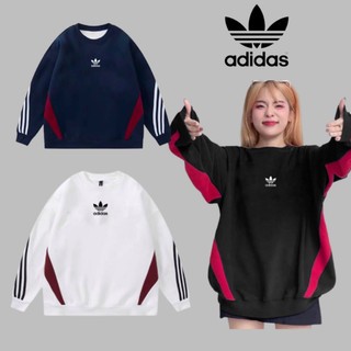 Áo sweater adidas chính hãng khoác nỉ dài tay unisex, Áo swt Adidas nam nữ form rộng Q01