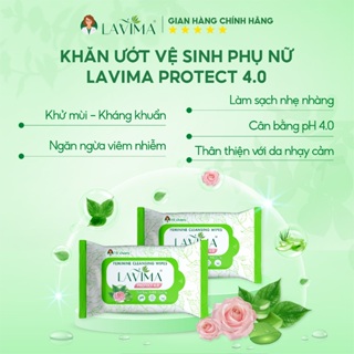 Khăn ướt vệ sinh vùng kín LAVIMA Protect 4.0 gói 10 miếng giúp vùng kín