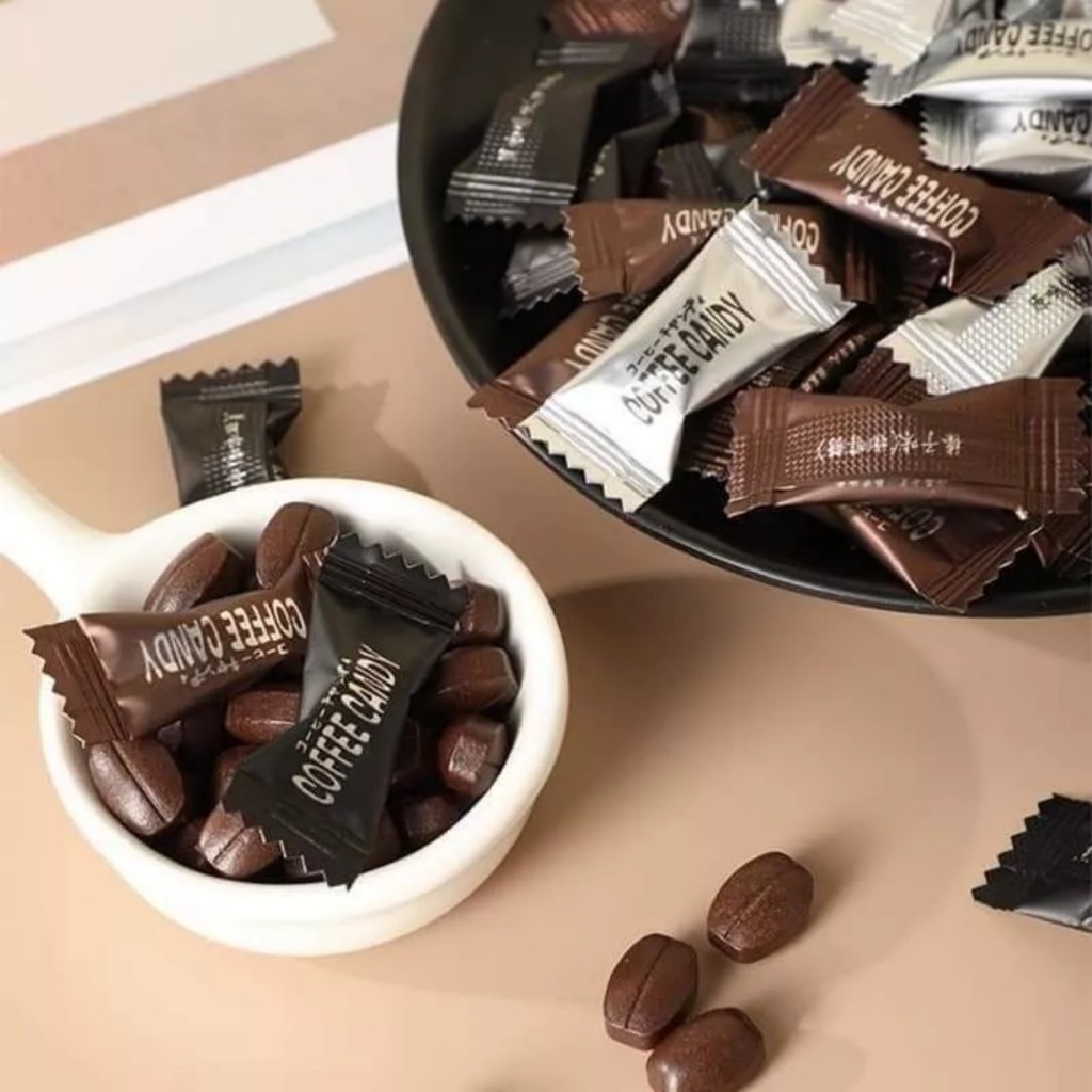 Kẹo Cafe đen viên nhỏ mix vị không đường từ Đài Loan túi 50g-100gr, ăn kiêng giảm cân