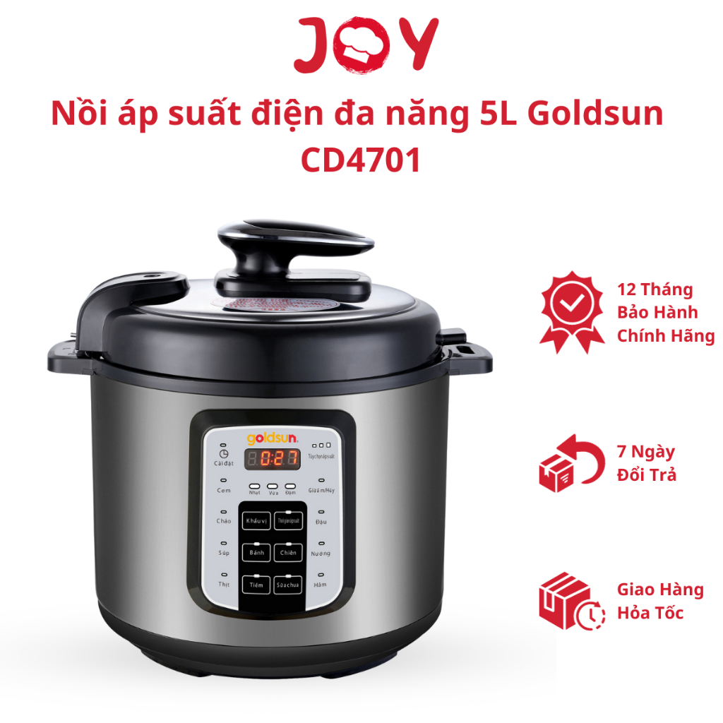 Nồi áp suất điện đa năng Goldsun CD4701, nồi hầm điện tử dung tích 6 lít, bảo hành chính hãng 12 tháng - ATN GREEN