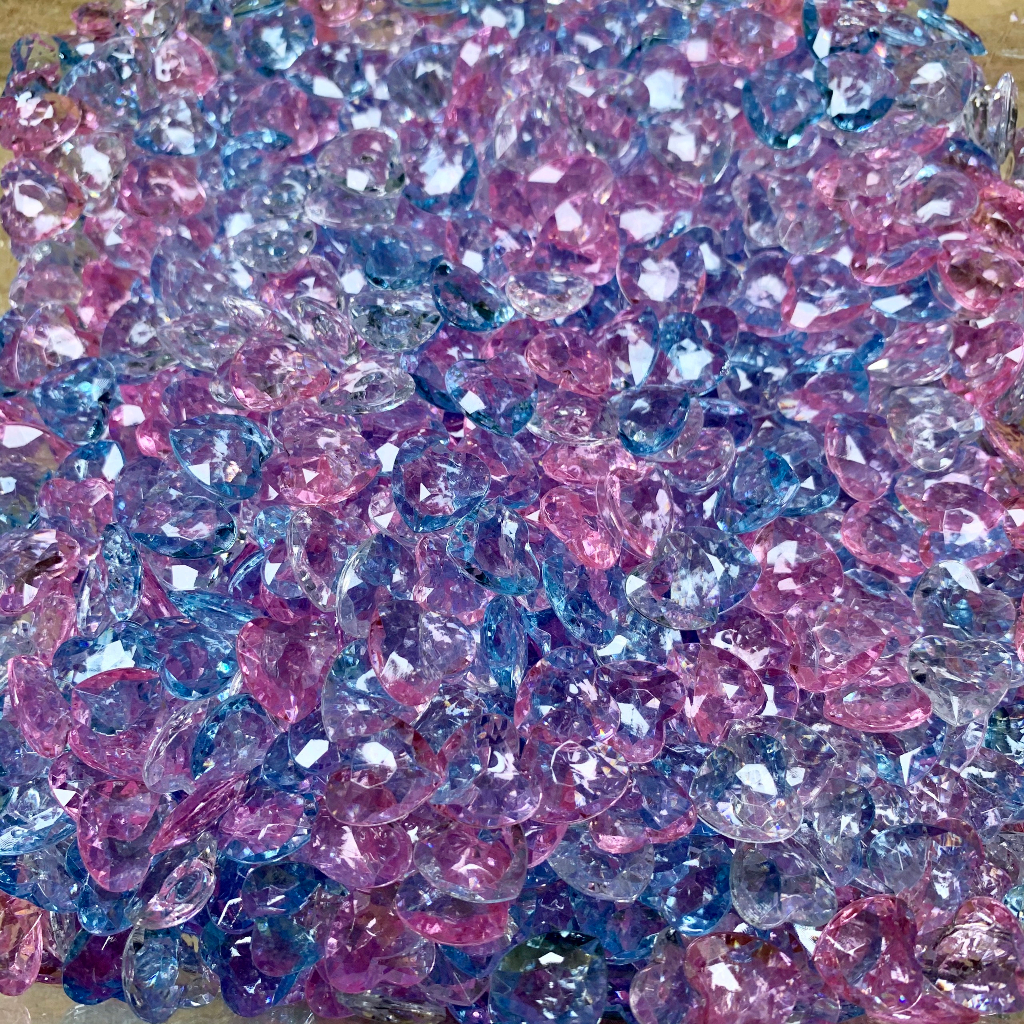 Đá vụn trái tim màu không phát sáng trang trí tiểu cảnh nhà búp bê