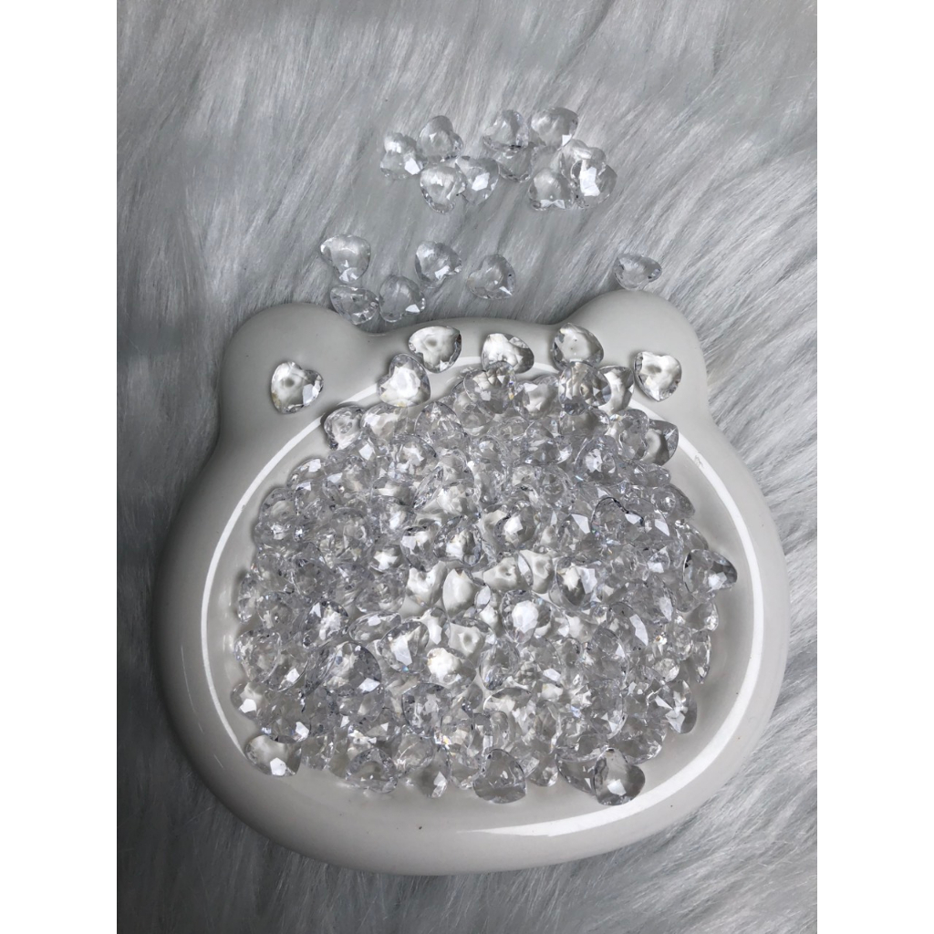 Đá vụn trái tim màu không phát sáng trang trí tiểu cảnh nhà búp bê